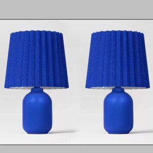 2 pcs Blue Mini Ceramic Lamp Brand New in a Box